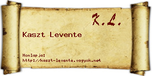 Kaszt Levente névjegykártya